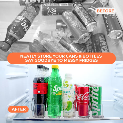 SIP SORT side view showing taller stopper that prevents cans from falling