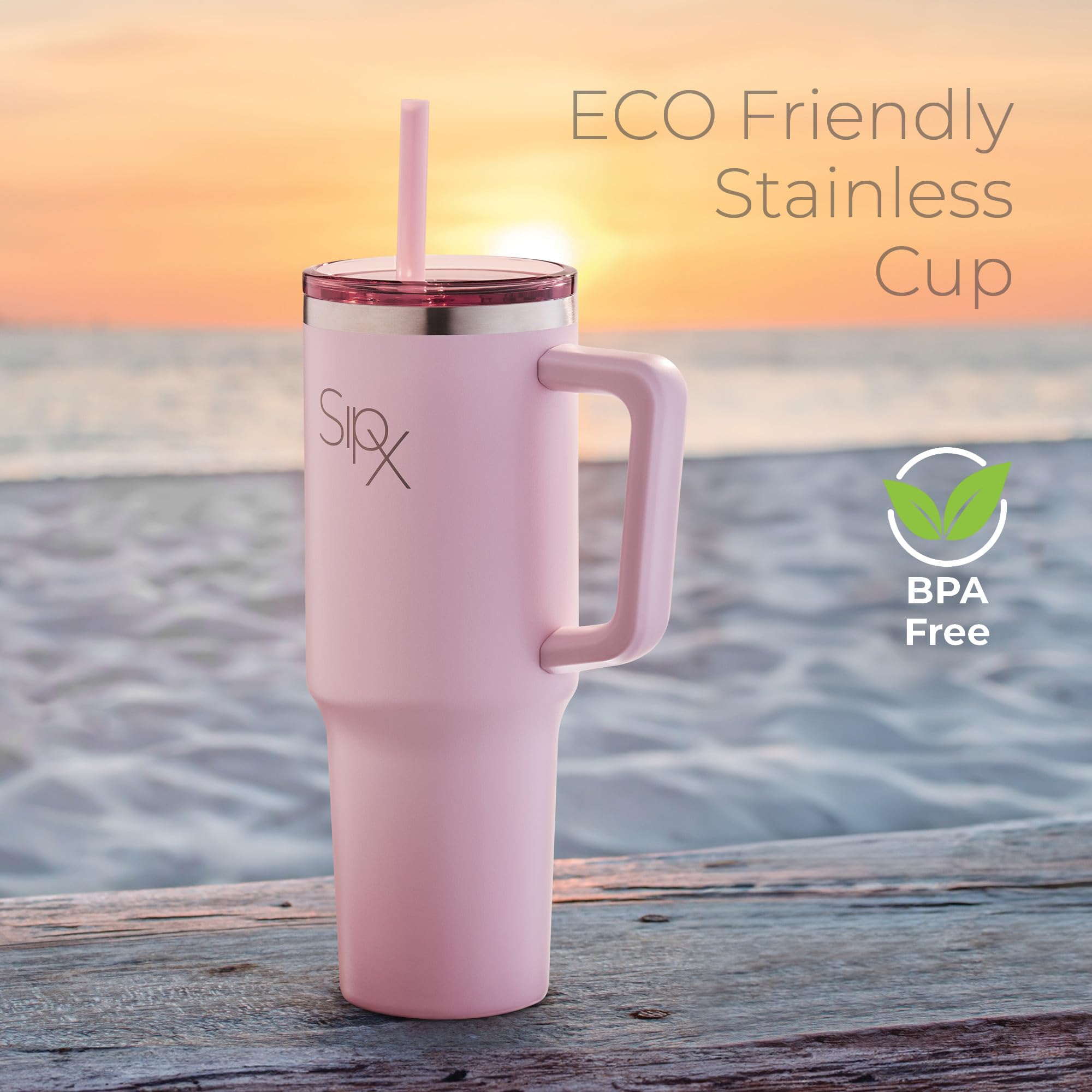 SipX tumbler in outdoor picnic scene showing portable hydration convenience benefit