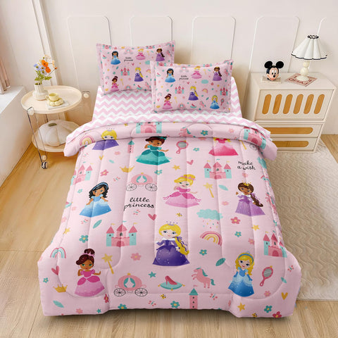 SIRDO two pillowcases and flat sheet laid flat showing coordinated patterns and neat set