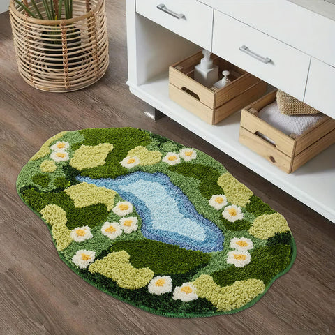 Sisher mat in bathroom providing safe post-shower step