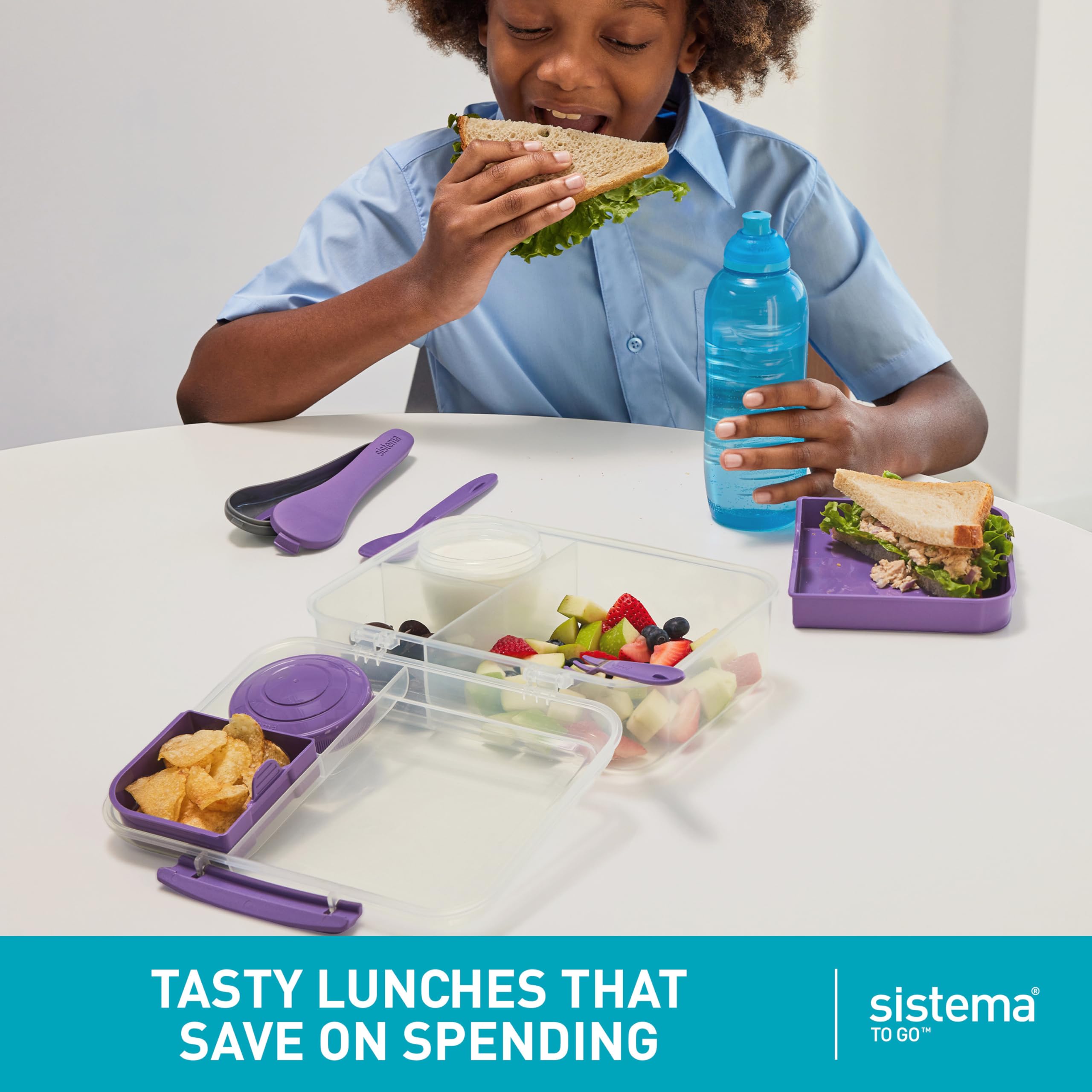 Sistema packed lunch in backpack scene, neat meals for school or work