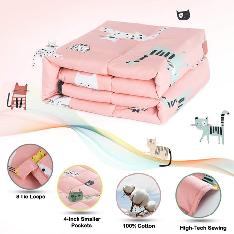 Child using Sivio blanket on bed showing calming comfort and secure fit