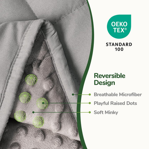 Sivio blanket in use on knee providing steady calming pressure while seated