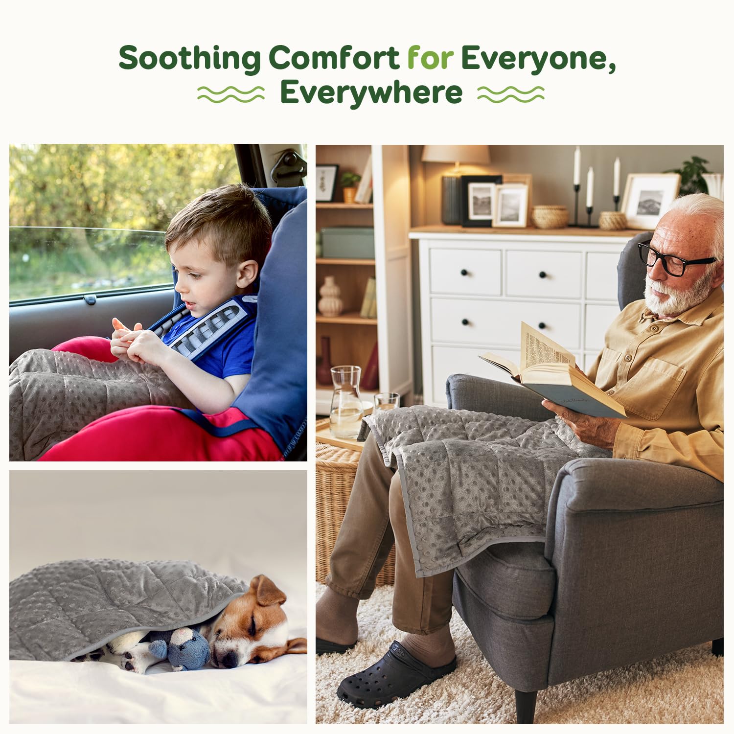 Sivio blanket held in hand showing 20x30 inch scale for portable convenience