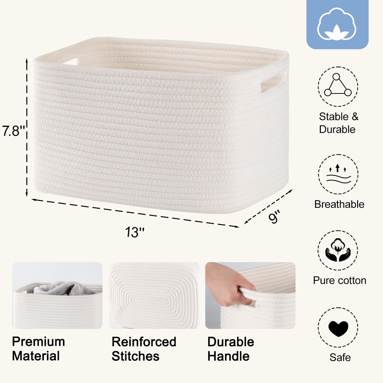 SIXDOVE basket on shelf holding books and towels demonstrating tidy organization