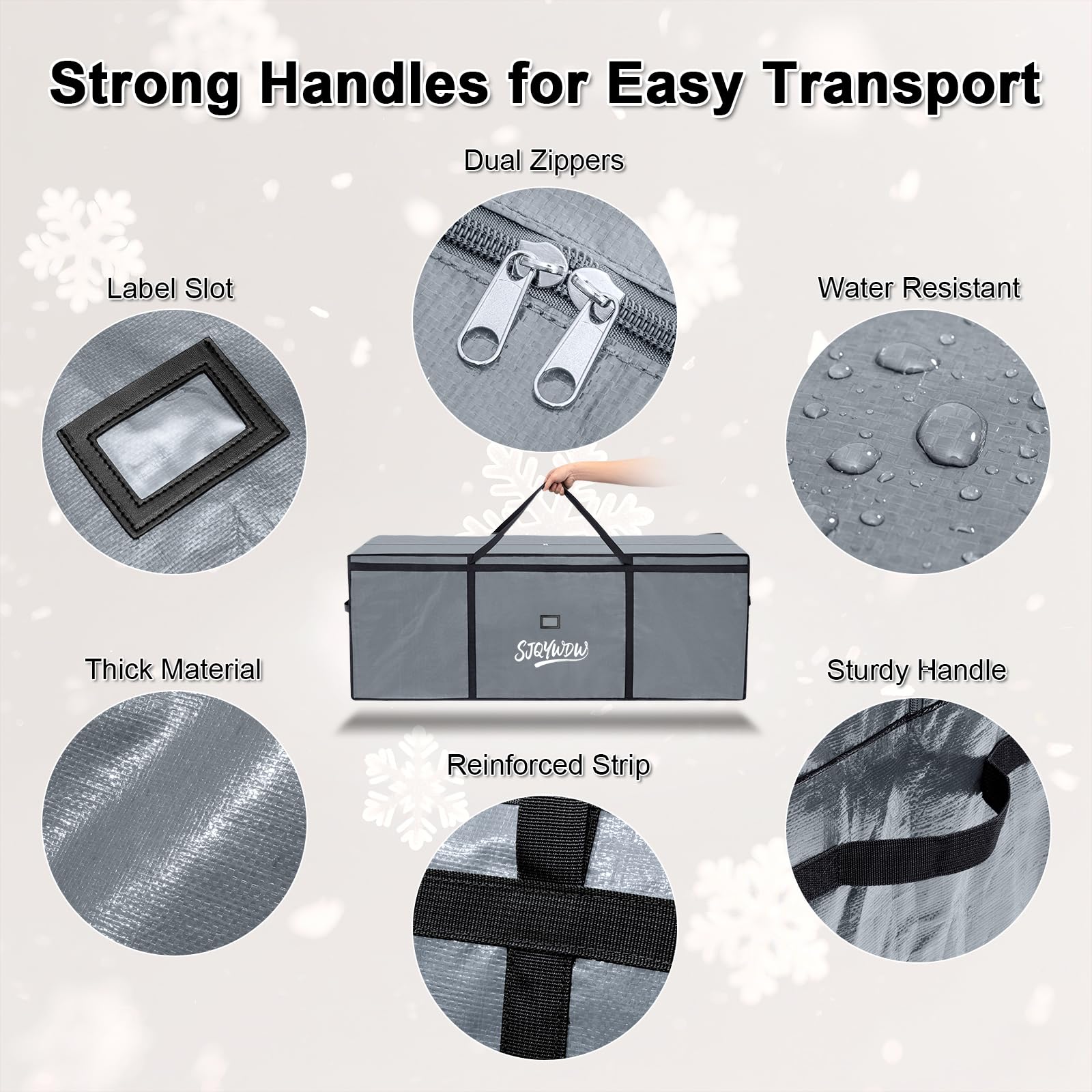 SJQYWDW reinforced handles and stitching for stronger carrying