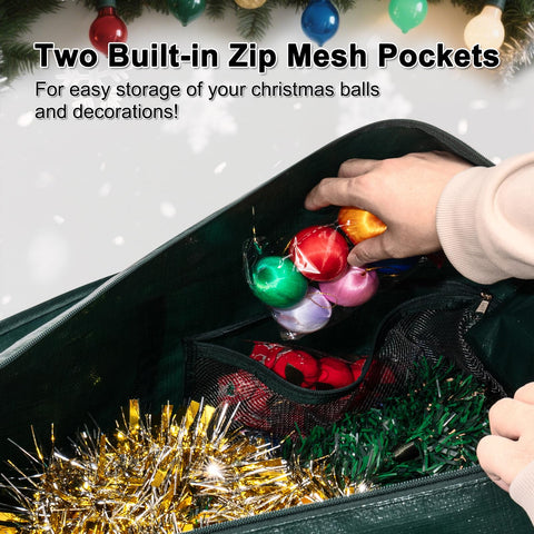 SJQYWDW clear mesh pocket holding lights and small ornaments safely