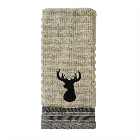 SKL Home embroidery detail of deer motif, adds rustic charm