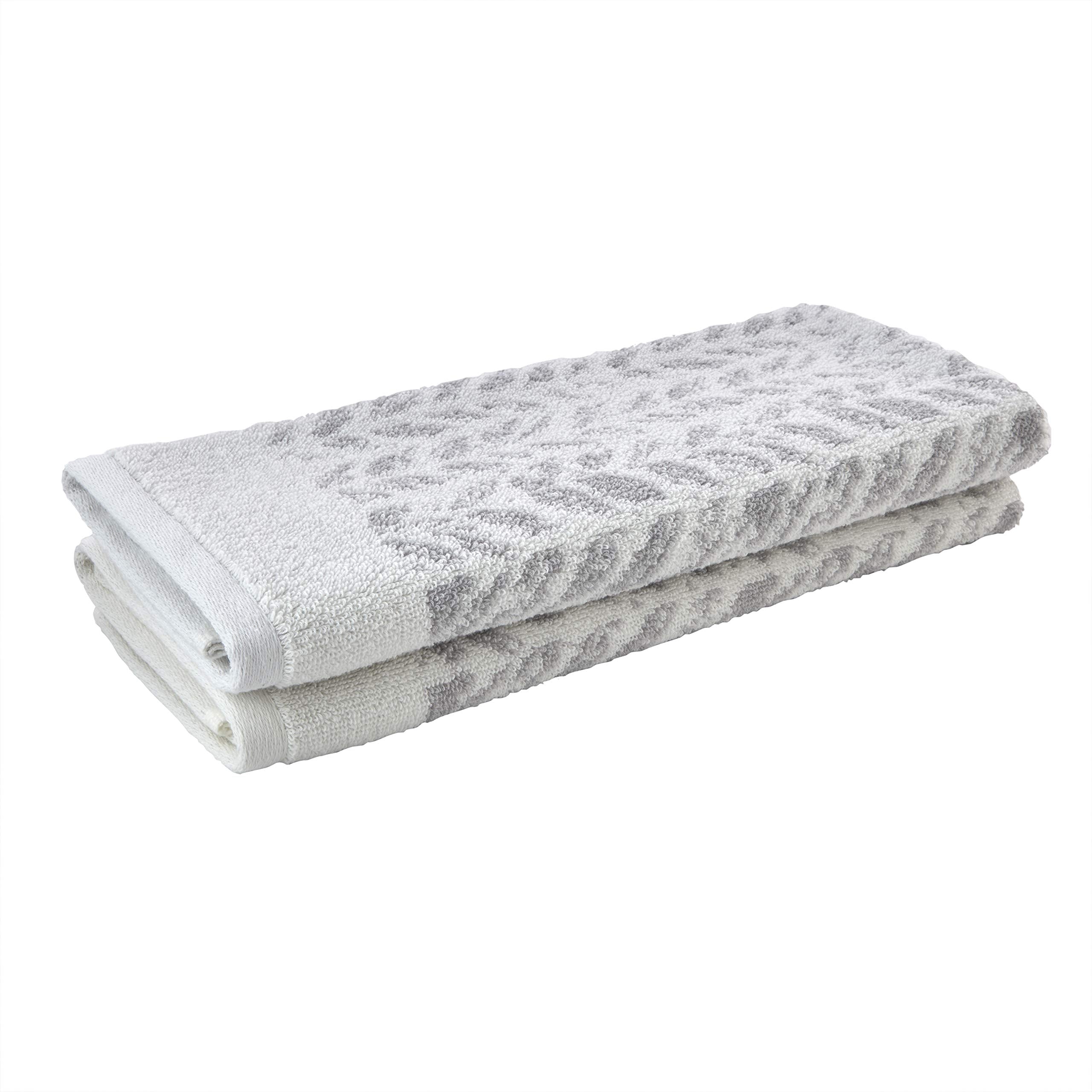 SKL Home reversible side of towel displayed to show two-tone jacquard versatility