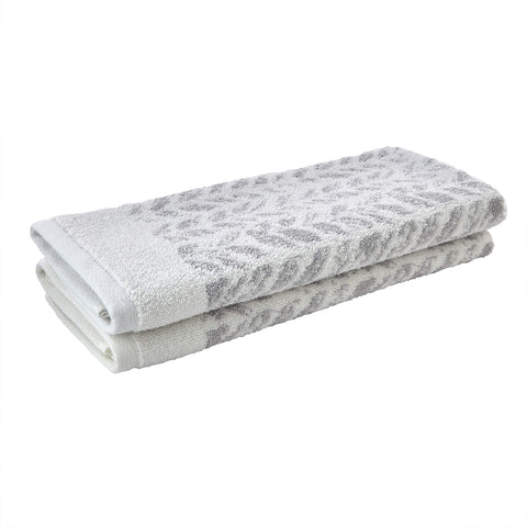 SKL Home reversible side of towel displayed to show two-tone jacquard versatility