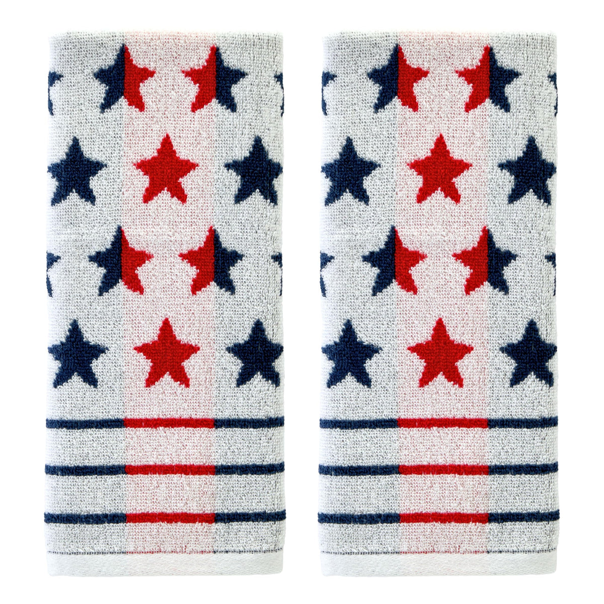 SKL Home front view of towel pair showing patriotic stars, ideal for seasonal décor