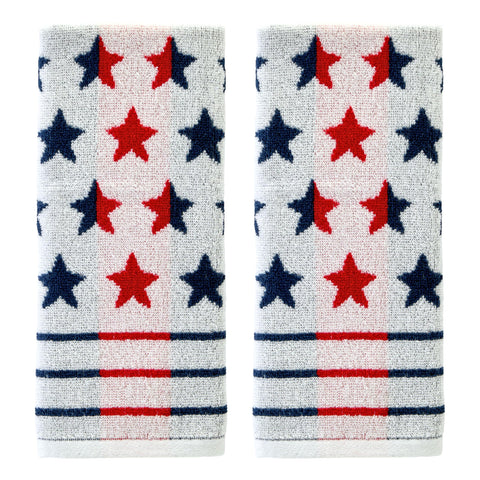SKL Home front view of towel pair showing patriotic stars, ideal for seasonal décor