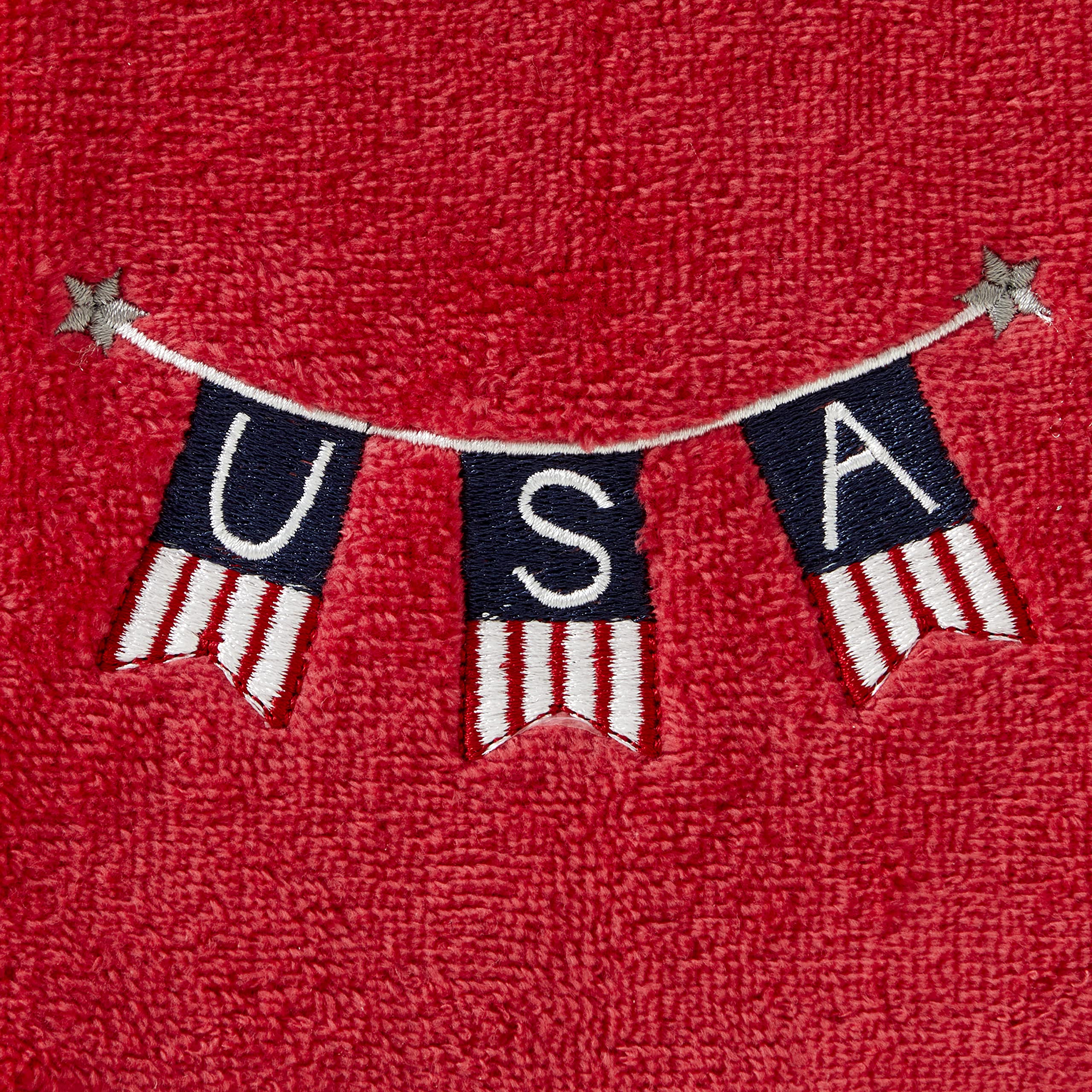 SKL HOME towels styled in kitchen scene adding patriotic accent and seasonal personality