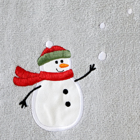 SKL Home close-up of embroidered snowman detail highlighting craftsmanship and charm