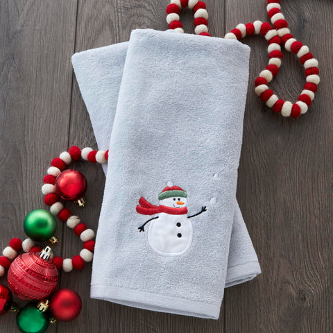 SKL Home hand towel styled in bathroom to show scale and seasonal decor benefit
