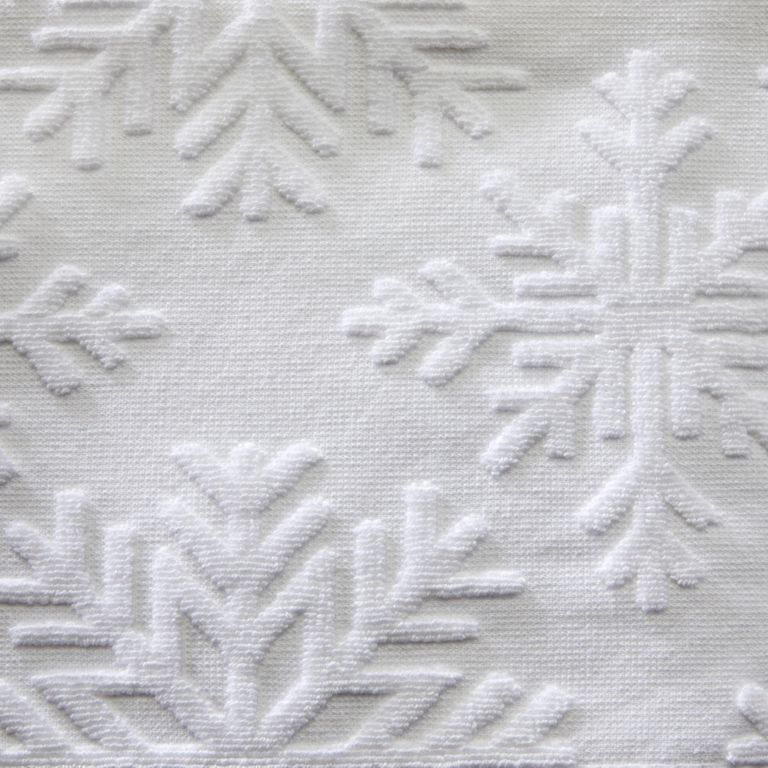 SKL Home close-up of towel weave and print, shows texture and absorbency