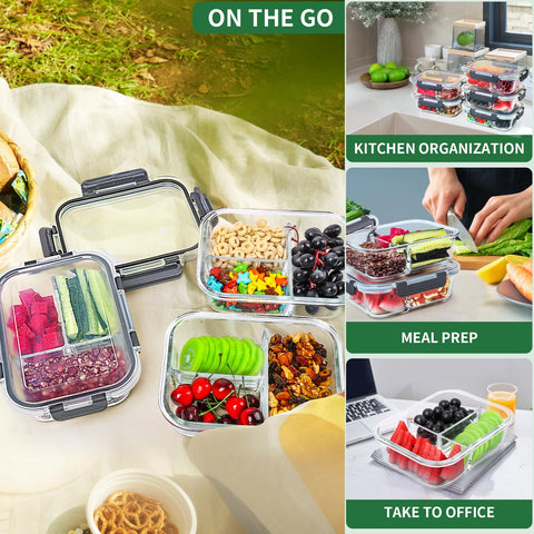 Skroam container next to fork showing scale for accurate portion sizing benefit