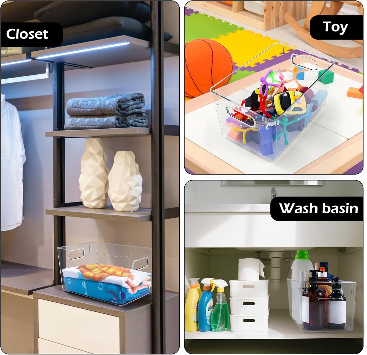 SKTKSE bin on pantry shelf holding dry goods for tidy storage