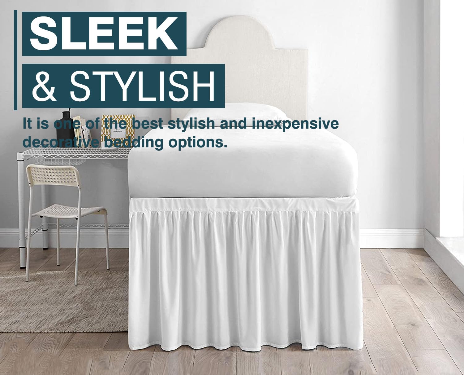 SKY BEDDINGS close-up of gathered ruffle detail highlighting elegant texture