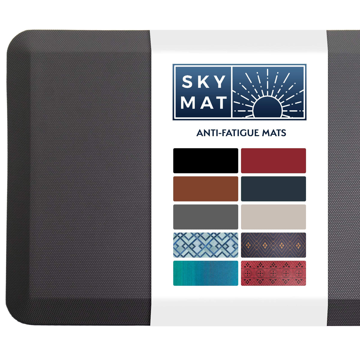 Sky Solutions front view of gray 24x70 mat showing full coverage and comfort