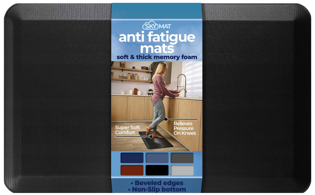 Sky Solutions front view of kitchen mat showing clean design and cushioning benefit