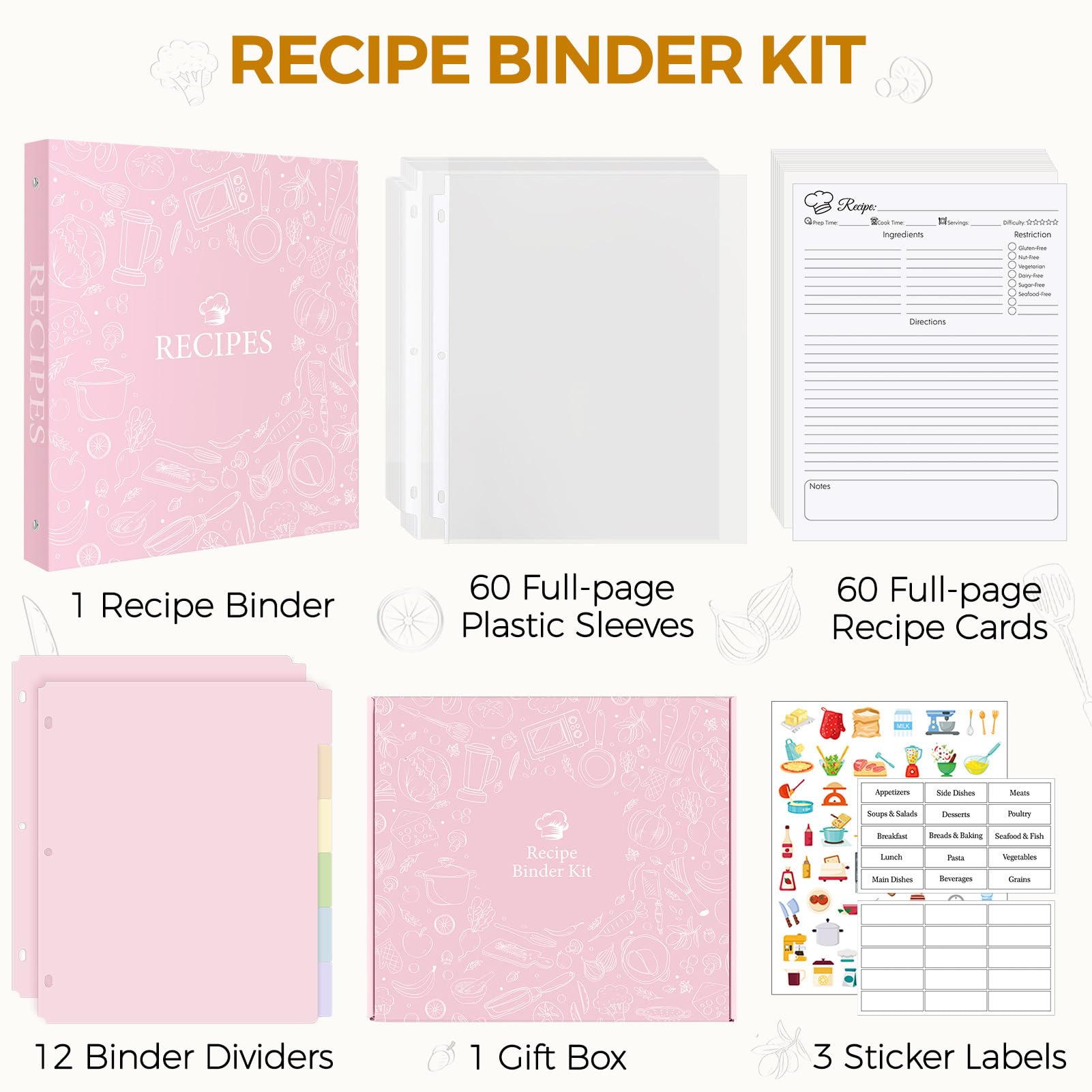 SKYDUE close-up of full-page recipe card with ample writing space