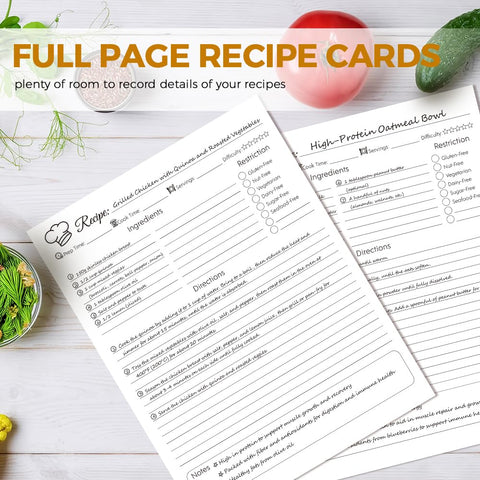 SKYDUE sample recipe page with ample writing space and clear formatting