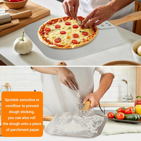 Skyflame thin-edge profile of aluminum blade for easy sliding under crusts