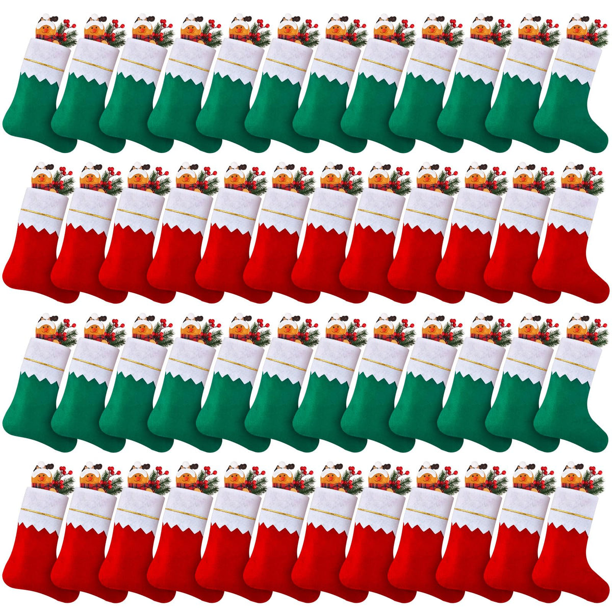 Skylety front view of red and green stocking pack showing bulk quantity and color