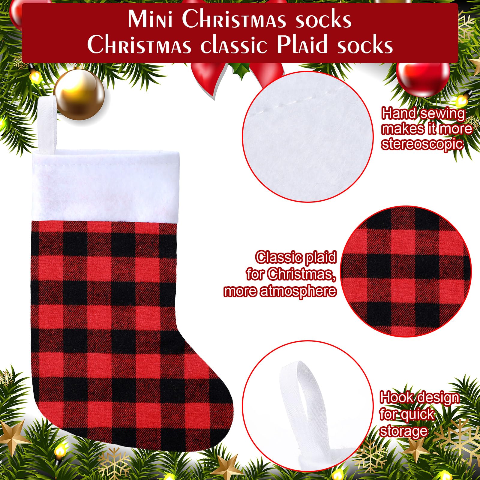 Skylety stocking held in hand showing compact size and useful gift-holding capacity