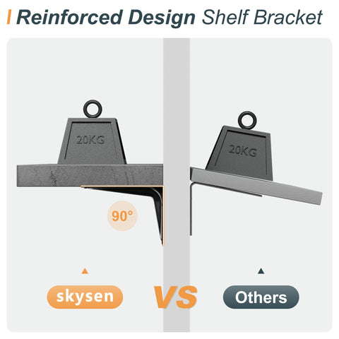 SKYSEN bracket and hardware detail showing secure mounting and load-bearing benefit