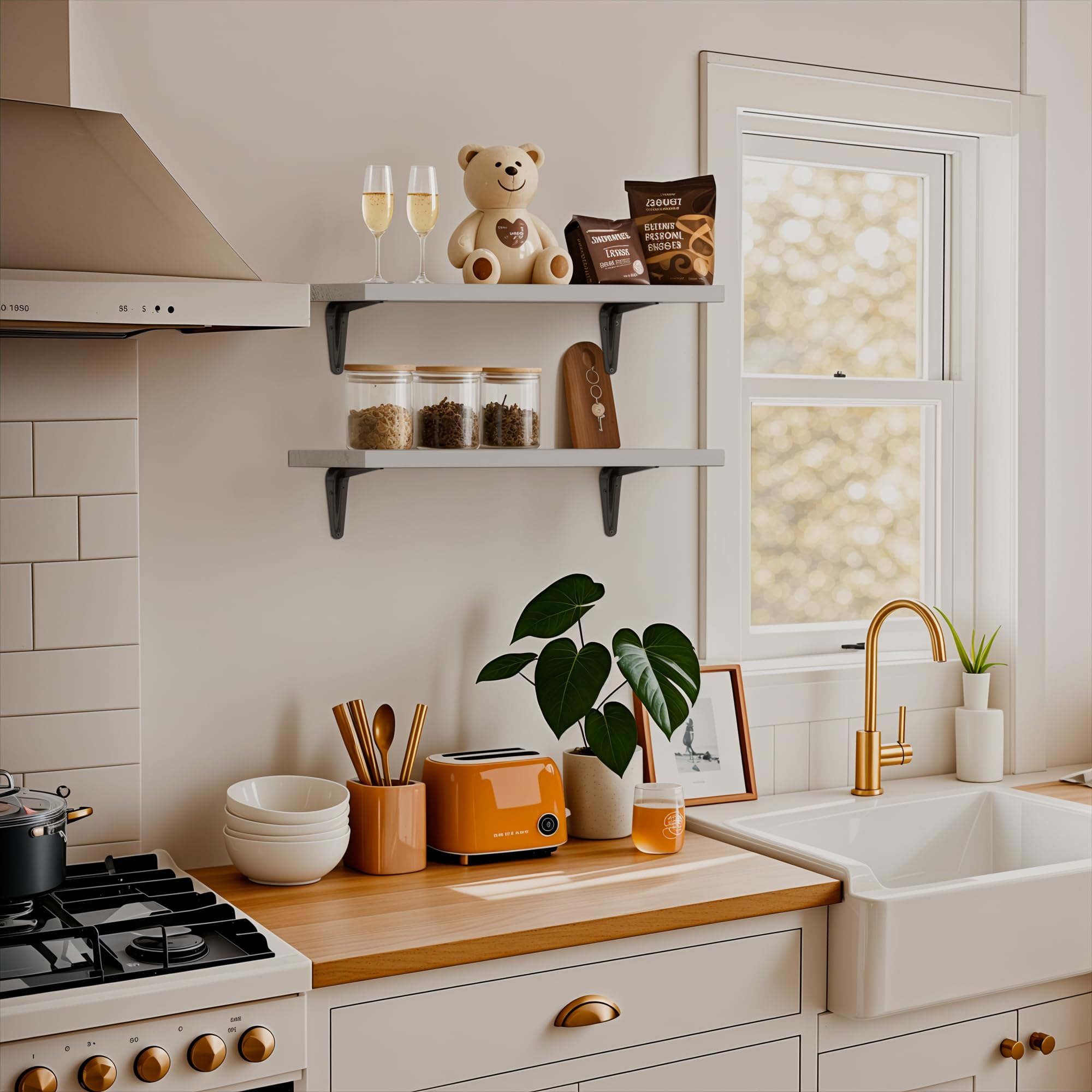 SKYSEN gallery wall with six shelves arranged for versatile display benefit
