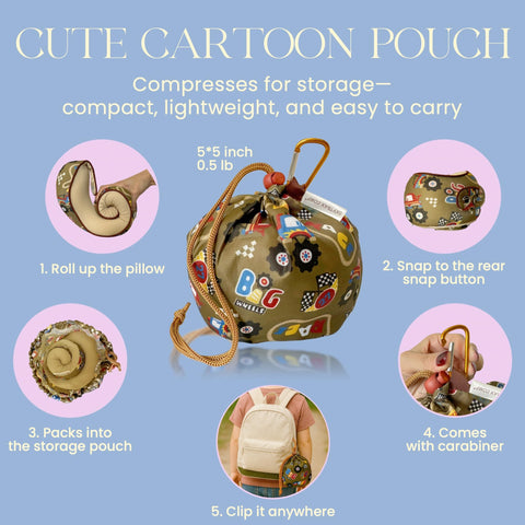 SKYTRAX COMF matching storage pouch packed neatly for travel and space-saving carry