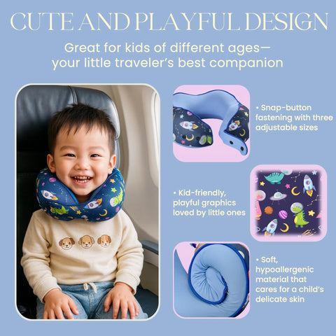 SKYTRAX COMF shown beside toy to illustrate child-friendly size