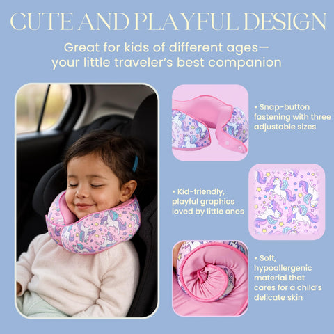 skytrax comf pillow on airplane headrest improving child travel comfort