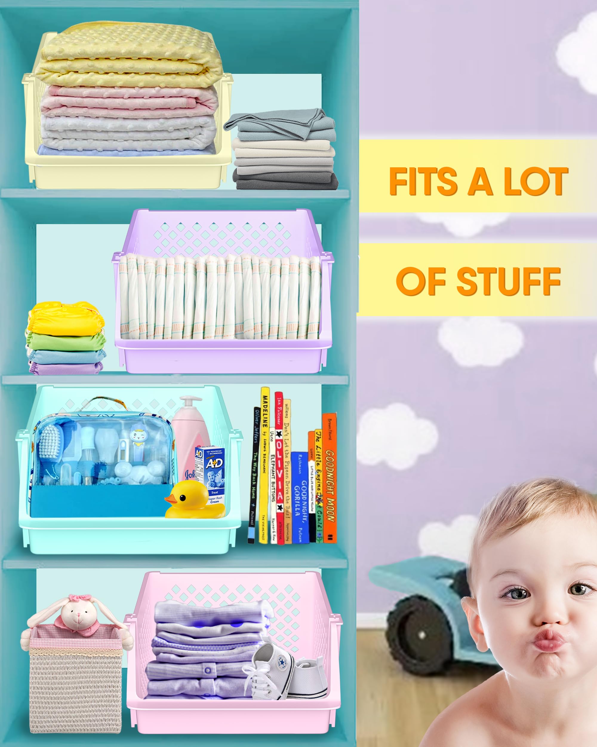 Skywin bins nested flat illustrating compact storage when unused