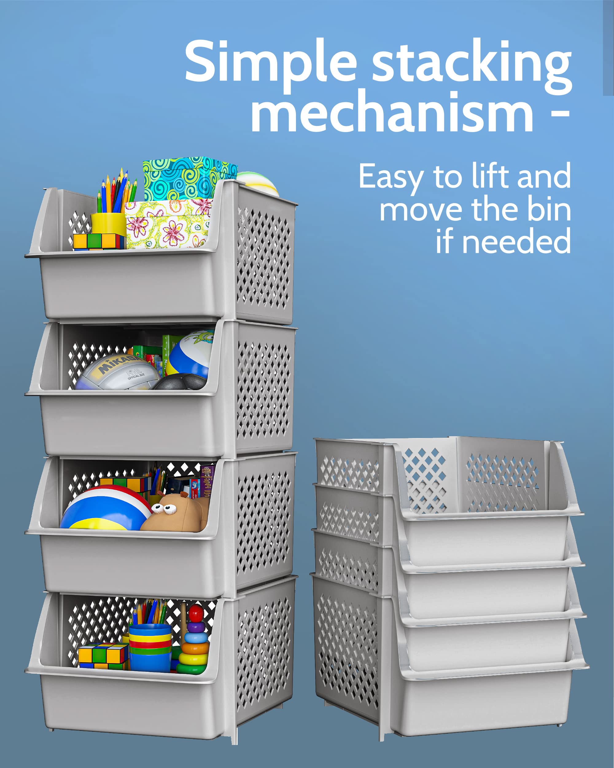 Skywin nested empty bins for compact storage and space saving