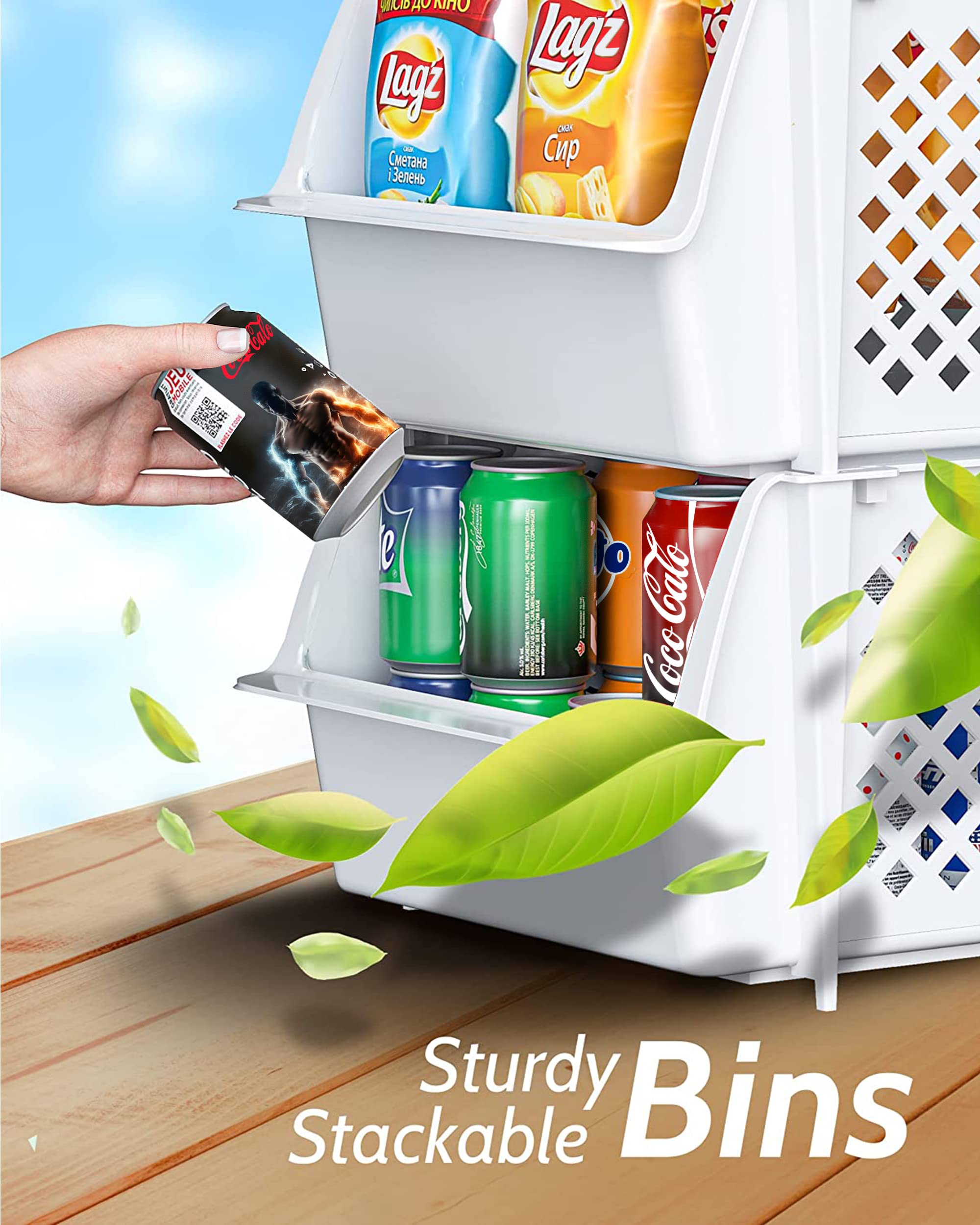 Skywin nested bins compactly stored to save space when unused