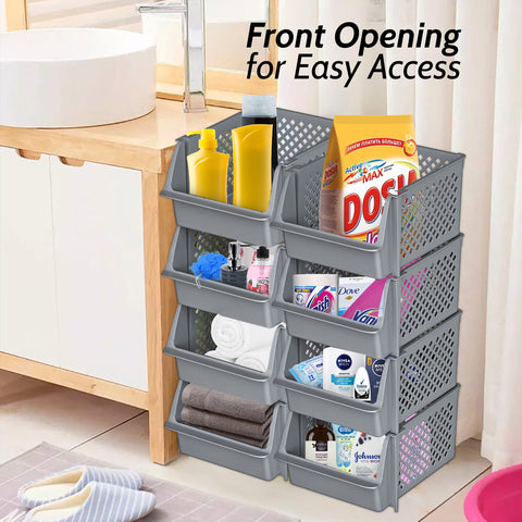 Skywin stacked on shelf lifestyle scene showing space saving
