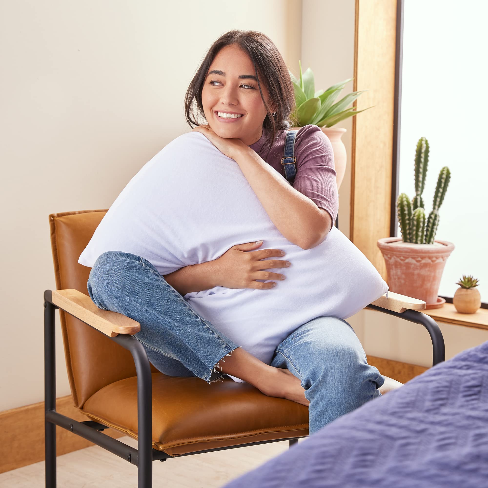 Sleep Innovations close-knit cover detail highlighting breathable texture and softness