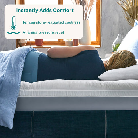 Sleep Innovations pillow-top close-up highlighting plush cooling comfort