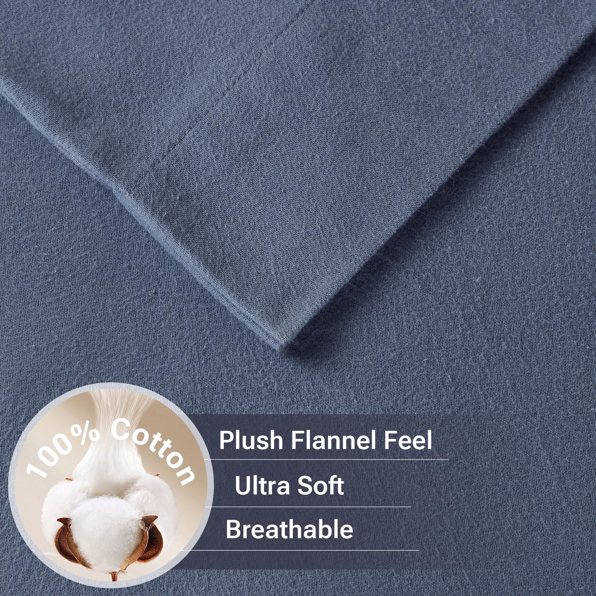 Sleep Philosophy close-up of brushed flannel fabric highlighting soft texture benefit