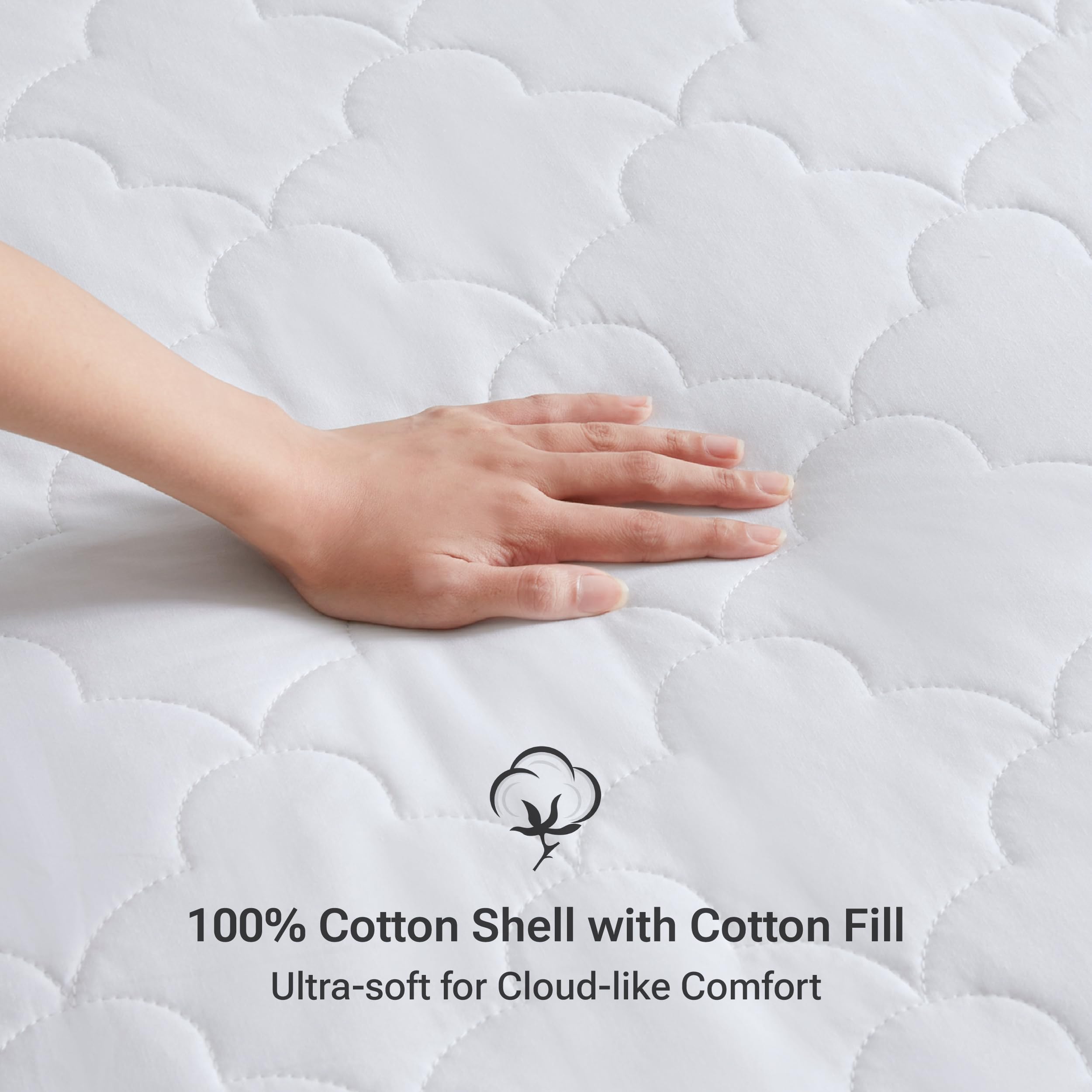 Sleep Philosophy close-up of cloud quilting showing secure fill and even comfort