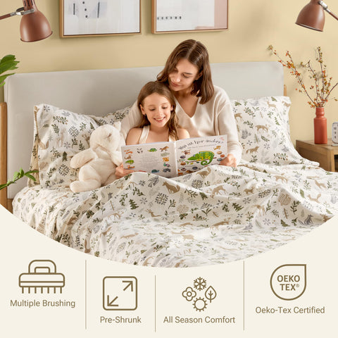 Sleep Philosophy flat sheet spread to show dimensions, full coverage benefit