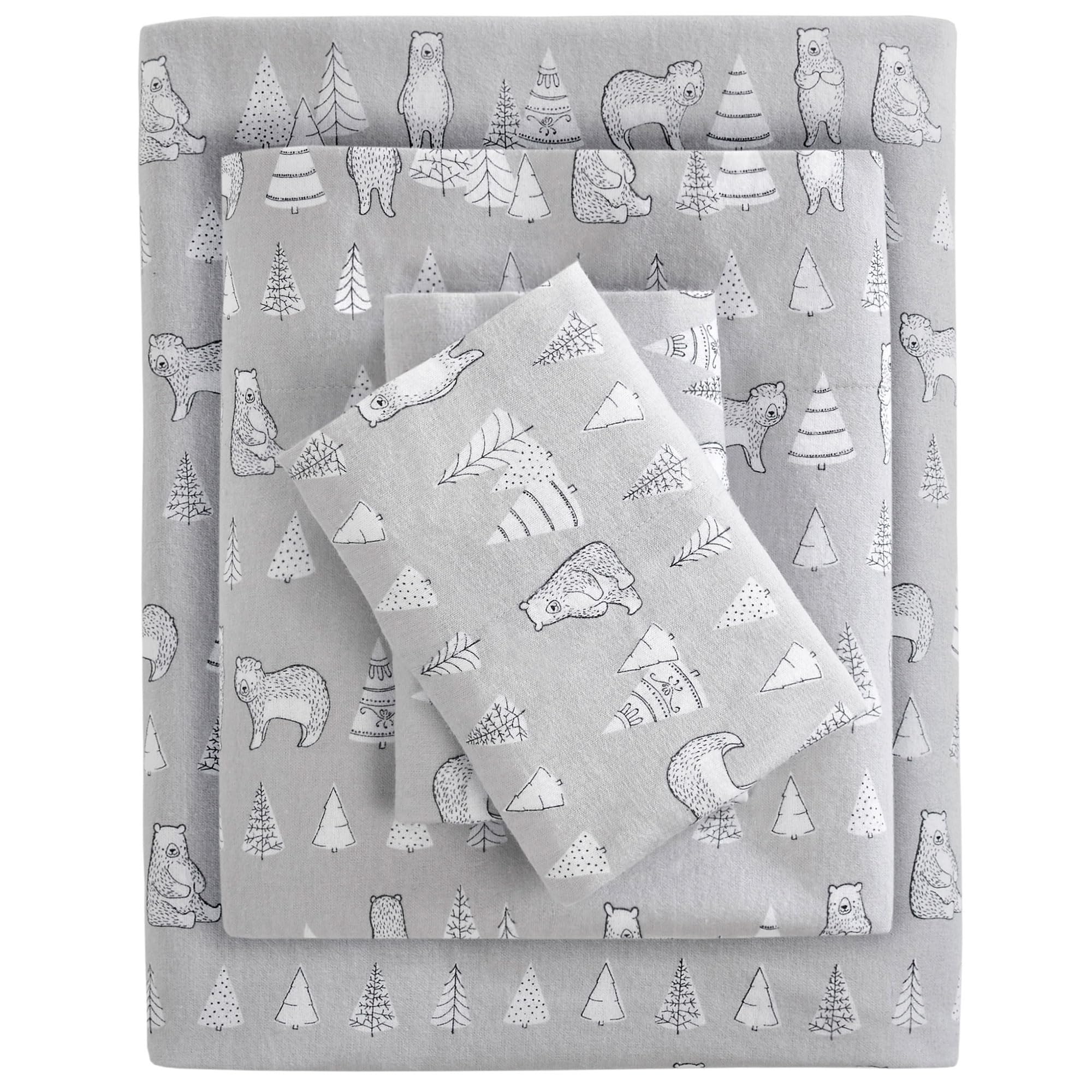 Sleep Philosophy front view of Twin flannel sheet set, cozy winter-ready bedding