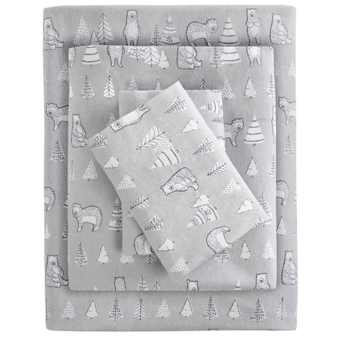 Sleep Philosophy front view of Twin flannel sheet set, cozy winter-ready bedding