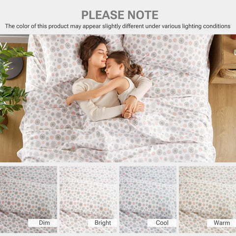 Sleep Philosophy sheets on styled bed illustrating cozy bedroom atmosphere