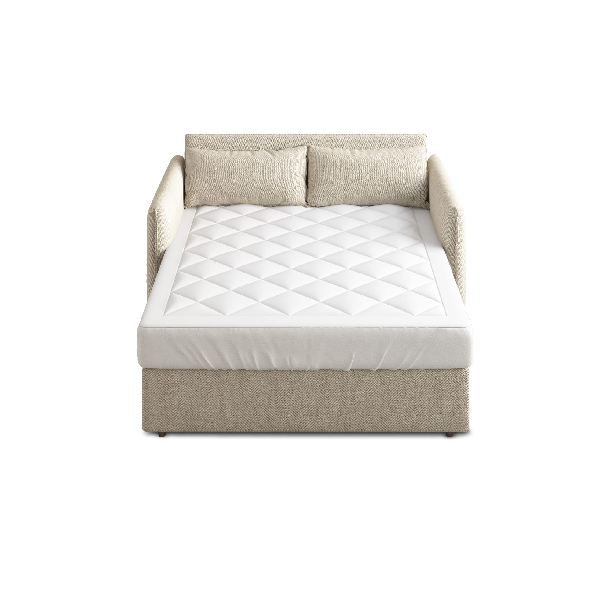 Sleep Philosophy protector with child and pet showing spill protection