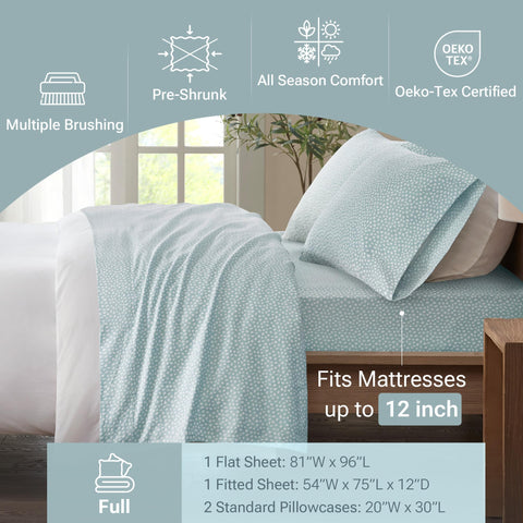 Sleep Philosophy styled bed with flat sheet and pillowcases for cozy bedroom look