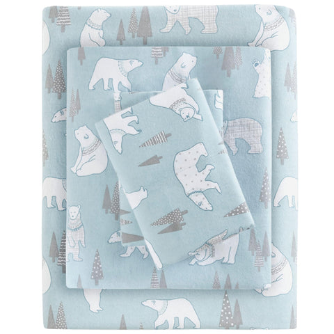 Sleep Philosophy flat sheet front view showing cozy cotton flannel warmth